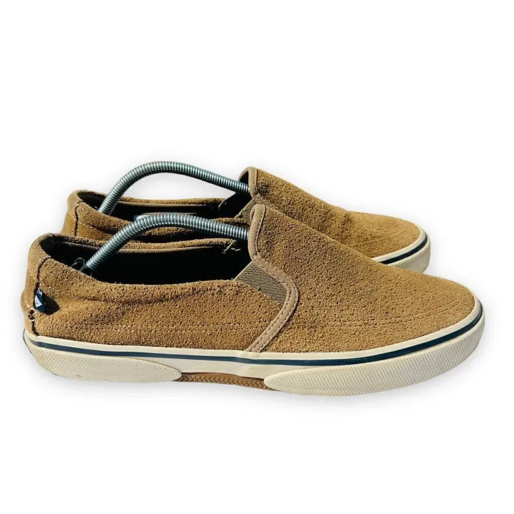 Sperry Halyard Slip-on Sneakers Brown Suede STS22101 Men's 10.5‎